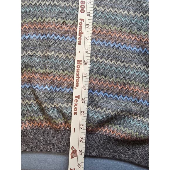 Tricots St. Raphael Mens Large Grandpa Retro Sweater Zig Zag Relaxed Cotton - Picture 4 of 6